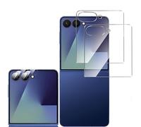 NOVAGO Compatible avec Samsung Galaxy Z Flip7 /Z Flip 7 - Pack de 4 Films vitre verre trempé donc 2 pour écran et 2 pour l'objectif caméra arrière