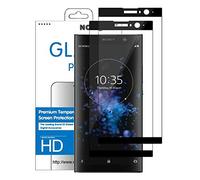 NOVAGO Compatible avec SONY XA2 Plus- Pack de 2 Films protection écran verre trempé résistant (Noir)
