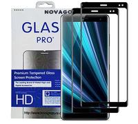 NOVAGO Compatible avec SONY Xperia XZ3- Lot de 2 Films Protection écran verre trempé incurvé, protège la totalité de l'écran (Noir Incurvé)