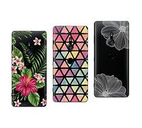 NOVAGO Compatible avec Sony XZ3 -Pack de 3 Coques Souple Transparente et résistante Anti Choc avec Impression de qualité (3 Coques, Multicolore 1)