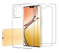 NOVAGO Compatible avec Vivo V23 5G -Pack Complet- Coque Résistante Transparente + 2 Films Protection écran Verre trempé (Transparent),