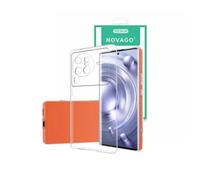 NOVAGO Compatible avec Vivo X80 Pro 5G - Coque Arrière Transparente en Silicone TPU Gel Souple Solide Anti Choc (Transparent)
