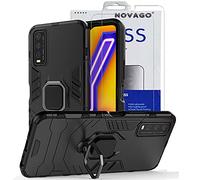 NOVAGO Compatible avec Vivo Y20s / Y11s - Pack Complet- Coque Résistante avec Anneau Anti Chute + 2 Films de Protection écran en Verre trempé résistant 0.33mm 9H