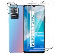 NOVAGO compatible avec vivo Y55 5G- Pack de 4 films en verre trempé résistant anti choc et anti explosion (deux pour écran et deux pour objectif)
