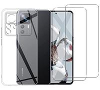 NOVAGO Compatible avec Xiaomi 12T Pro - Pack Coque Transparente Souple + 2 Films Écran Verre Trempé 9H