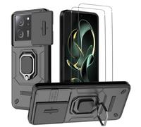 NOVAGO Compatible avec xiaomi 13T/13T Pro - Pack Complet- Coque Résistante avec Anneau Anti Chute + 2 Films de Protection écran en Verre trempé résistant 0.33mm 9H