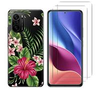 NOVAGO Compatible avec Xiaomi Mi 11i 5G et Poco F3 6,67''- Pack Complet- Coque arrière transparnete avec Motif imprimé+ 2 Films vitre Protection écran en Verre trempé -Exotic