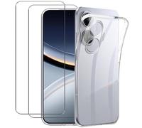 NOVAGO Compatible avec Xiaomi Poco F7 5G - Pack Complet - Coque Résistante Transparente + 2 Films vitre Protection écran en Verre trempé résistant