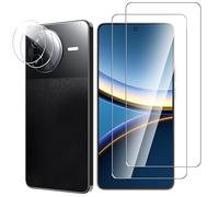 NOVAGO Compatible avec Xiaomi Poco F7 Pro 5G - Pack de 4 Films vitre Verre trempé Donc 2 pour écran et 2 pour l'objectif caméra arrière