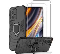 NOVAGO Compatible avec Xiaomi POCO X4 GT 5G - Pack Complet- Coque Résistante avec Anneau Anti Chute + 2 Films de Protection écran en Verre trempé résistant 0.33mm 9H