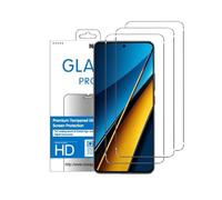 NOVAGO Compatible avec Xiaomi Poco X6 5G, X6 Pro 5G et M6 Pro 4G - Lot de 3 Films de Protection en Verre Trempé Résistant 9H 0.26 mm (Transparent, Compatible Coque)