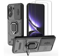 NOVAGO Compatible avec Xiaomi Poco X7 Pro 5G - Pack Complet- Coque Résistante avec Anneau Bague Anti Chute + 2 Films vitre Protection écran en Verre trempé
