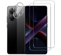 NOVAGO Compatible avec Xiaomi Poco X7 Pro 5G - Pack de 4 Films vitre Verre trempé Donc 2 pour écran et 2 pour l'objectif caméra arrière