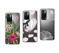 NOVAGO Compatible avec Xiaomi Redmi 10 2022,Redmi 10 2021 6.5'' 4G (Pas pour Redmi 10 5G) - Pack de 3 Coques Transparentes Souple Solide Anti Choc avec Impression Motifs Divers Originaux (Pack 1)