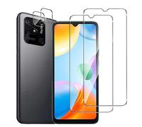 NOVAGO Compatible avec Xiaomi Redmi 10C /Poco C40 - Pack de 4 Films vitre verre trempé donc 2 pour écran et 2 pour l'objectif caméra arrière