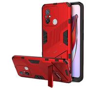 NOVAGO Compatible avec Xiaomi Redmi 12C - Coque Rouge Résistante Antichoc avec Support Pied Pliable Vidéo Intégré