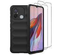 NOVAGO Compatible avec Xiaomi Redmi 12C - Pack Complet- Coque AirBag Résistante Anti Choc Anti Casse + 2 Films Protection écran Verre trempé