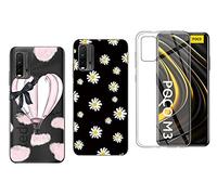 NOVAGO Compatible avec Xiaomi Redmi 9T et Xiaomi Poco M3- Pack de 3 Coques Transparentes Souple Solide avec Impression Motifs (Pack 2)