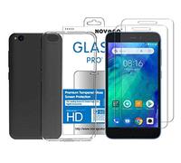 NOVAGO Compatible avec Xiaomi Redmi Go - Pack Complet - Coque de Protection Souple Transparente Anti Choc + 2 Films de Protection Écran en Verre Trempé Résistant (Transparent, Compatible Coque)
