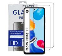 NOVAGO Compatible avec Xiaomi Redmi Note 11/Redmi Note 11S/Redmi Note 10/Note 10S (4G) -Pack de 2 Films Protection écran vitre Verre trempé Solide 9H