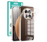 NOVAGO Compatible avec Xiaomi Redmi Note 15 Pro Plus 5G / Poco M8 Pro 5G - Pack Complet - Coque Souple Ultra Résistante et 3 Films Protection Écran Verre Trempé 3D Incurvé avec Colle (Transparent)