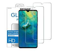 NOVAGO compatible Huawei Mate 20 - Pack de 2 films en verre trempé protection écran ultra résistant anti explosion de l'écran, films couvrant la totalité de l'écran (Transparent (plus petit))