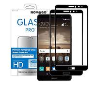 NOVAGO Compatible Huawei Mate 9 Films (Pack de 2 Films) en Verre trempé résistants Couvre la totalité de Votre écran (Noir)