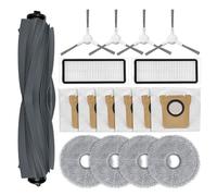 NOVAGO Compatible pour Dreame L20 Ultra-Kit d'Accessoires complet 1 brosse principale, 4 brosses latérales, 2 filtres, 4 serpillières, 6 sacs à poussière