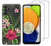 Coque Fantaisie Pour Samsung Galaxy A13 4g Et 2 Protections Écran Verre Trempé [Exotique]