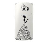 Novago Coque Compatible Samsung Galaxy S6 Coque en Gel Souple et résistant avec Impression Fantaisie (Robe Noire)