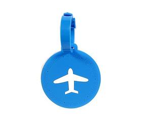 NOVAGO Etiquette Bagages série Avion étiquette Valise, étiquette pour Sac à Voyage,Sac à Dos (Bleu, x1 Rond)