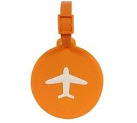 NOVAGO Etiquette Bagages série Avion étiquette Valise, étiquette pour Sac à Voyage,Sac à Dos (Orange, x1 Rond)