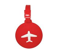 NOVAGO Etiquette Bagages série Avion étiquette Valise, étiquette pour Sac à Voyage,Sac à Dos (Rouge, x1 Rond)