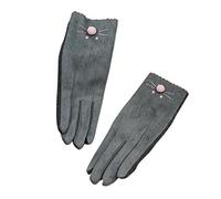 NOVAGO Gants Tactiles Femme - Taille M Universelle | Chauds, Souples, Compatibles Écran Tactile | Nylon & Spandex - Coloris Chat Gris