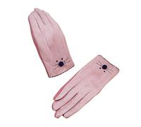 NOVAGO Gants Tactiles Femme - Taille M Universelle | Chauds, Souples, Compatibles Écran Tactile | Nylon & Spandex - Coloris Chat Rose