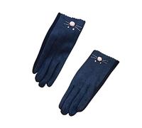 NOVAGO Gants Tactiles Femme - Taille M Universelle | Chauds, Souples, Compatibles Écran Tactile | Nylon & Spandex - Coloris Chat Bleu