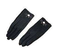 NOVAGO Gants Tactiles Femme - Taille M Universelle | Chauds, Souples, Compatibles Écran Tactile | Nylon & Spandex - Coloris Chat Noir