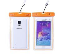NOVAGO Housse étanche Transparente et Fluorescente/Pochette étanche pour Smartphone 6,0'' - Certifiée Norme IPX8 jusqu'à 10 mètres, Fabrication Solide et Durable (Orange)