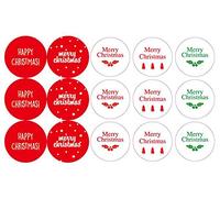 NOVAGO lot 3 planches de 15 stickers autocollants colorés pour fermer vos paquets cadeaux ou décorer les objets- Série Merry Christmas