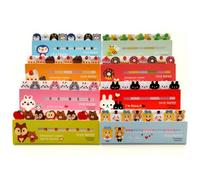 NOVAGO- LOT DE 2 Mini Bloc note Mémo, marque page adhésif motif fantaisie (Animaux, Couleur aléatoire)