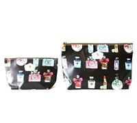 Novago Lot de 2 Pochettes Tailles différentes Fleuries Tissu Plastifié Solide Durable et imperméable (Parfum)