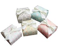 NOVAGO- Lot de 20 mini petites boites à cadeau/bijoux/bonbons/dragées en carton papier avec les motifs
