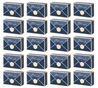 NOVAGO- Lot de 20 mini petites boites à cadeau/bijoux/bonbons/dragées en carton papier avec les motifs