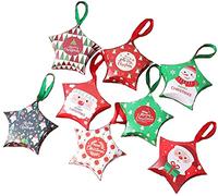 NOVAGO- Lot de 8 mini petites boites à cadeau/bijoux/bonbons/dragées en carton papier avec les motifs (Multicolore 6)