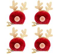 NOVAGO Lot de Barrettes pinces à cheveux fantaisie décoratives pour séance photo réussie de votre enfant bébé ou jeune fille (5 Pcs, Cerf Noel)