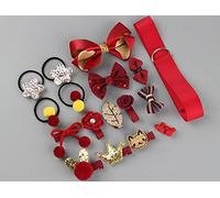 NOVAGO Lot de Barrettes pinces à cheveux fantaisie décoratives pour séance photo réussie de votre enfant bébé ou jeune fille (18 pcs, Rouge)