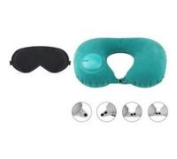 NOVAGO (Pack 2 en 1 Masque de Sommeil et de Voyage 100% Pure Soie Naturelle + 1 Coussin Oreiller de Voyage Gonflable Confortable