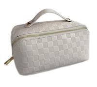 NOVAGO Mini Vanity Trousse Toilette Compacte, Trousse Maquillage, Pochette cosmétique, Organiseur de Maquillage (Beige)