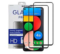 NOVAGO Compatible avec Google Pixel 4A 5G- Pack de 2 Films Protection Écran en Verre trempé Résistant couvre tout l'écran (Noir)