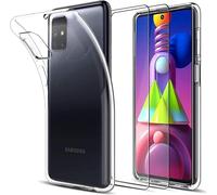 NOVAGO Pack Complet Compatible Samsung Galaxy M51 - Coque Souple Transparente Anti-Choc + 2 Films de Protection en Verre Trempé 9H (Transparent)